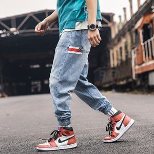 Men Jeans Fashion Streetwear Hip Hop Loose Pants